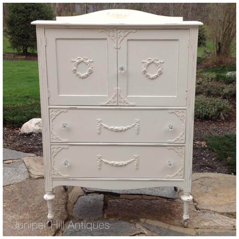 Chifforette painted cottage dresser shabby chic white
