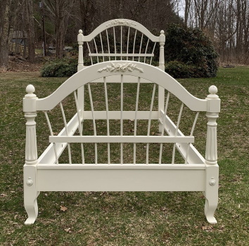 Ethan Allen Twin bed shabby chic white