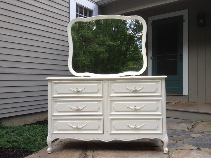 French provincial double dresser Painted cottage style shabby chic