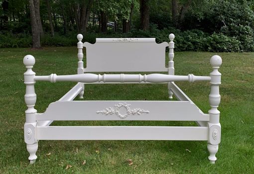 full size shabby chic cannonball bed