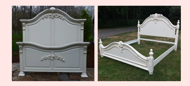 King size painted cottage shabby chic bed